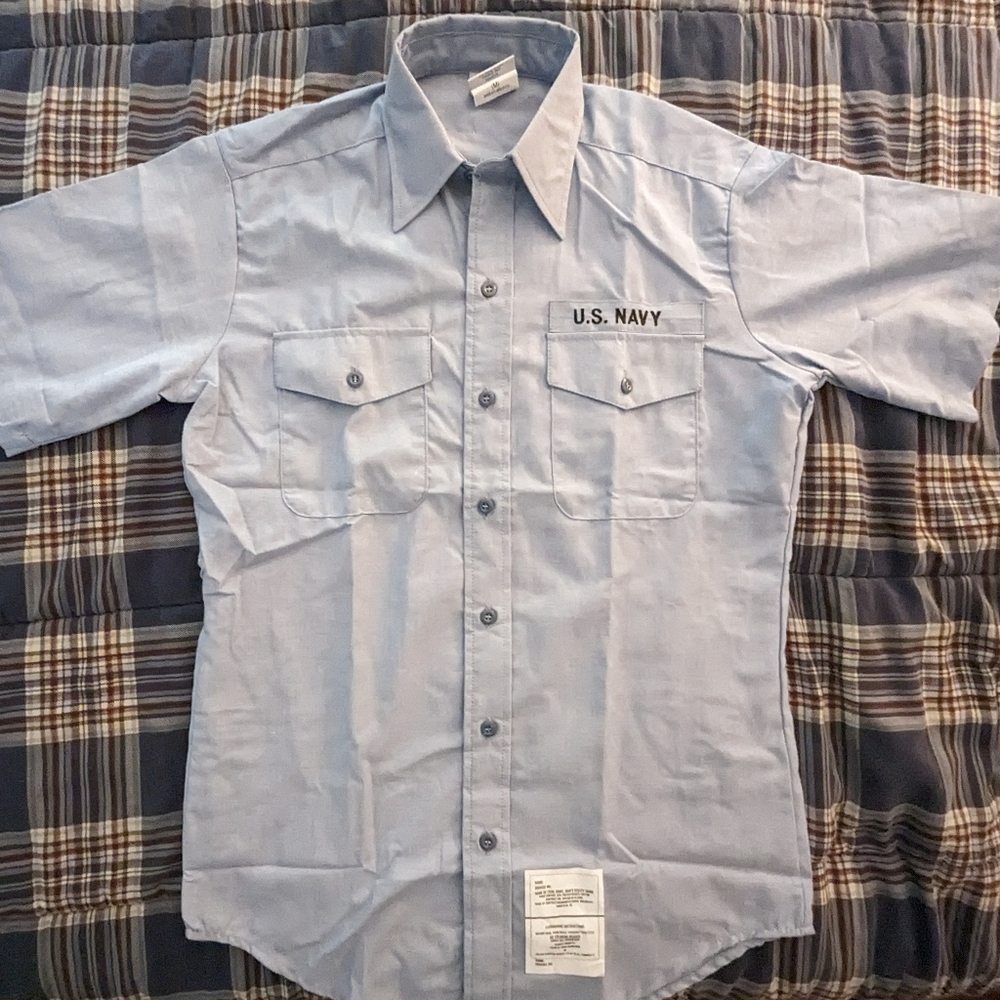 US Navy men's chambray utility shirt